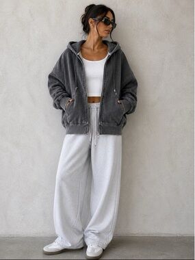 Zara Oversize Washed Effect Zip Up